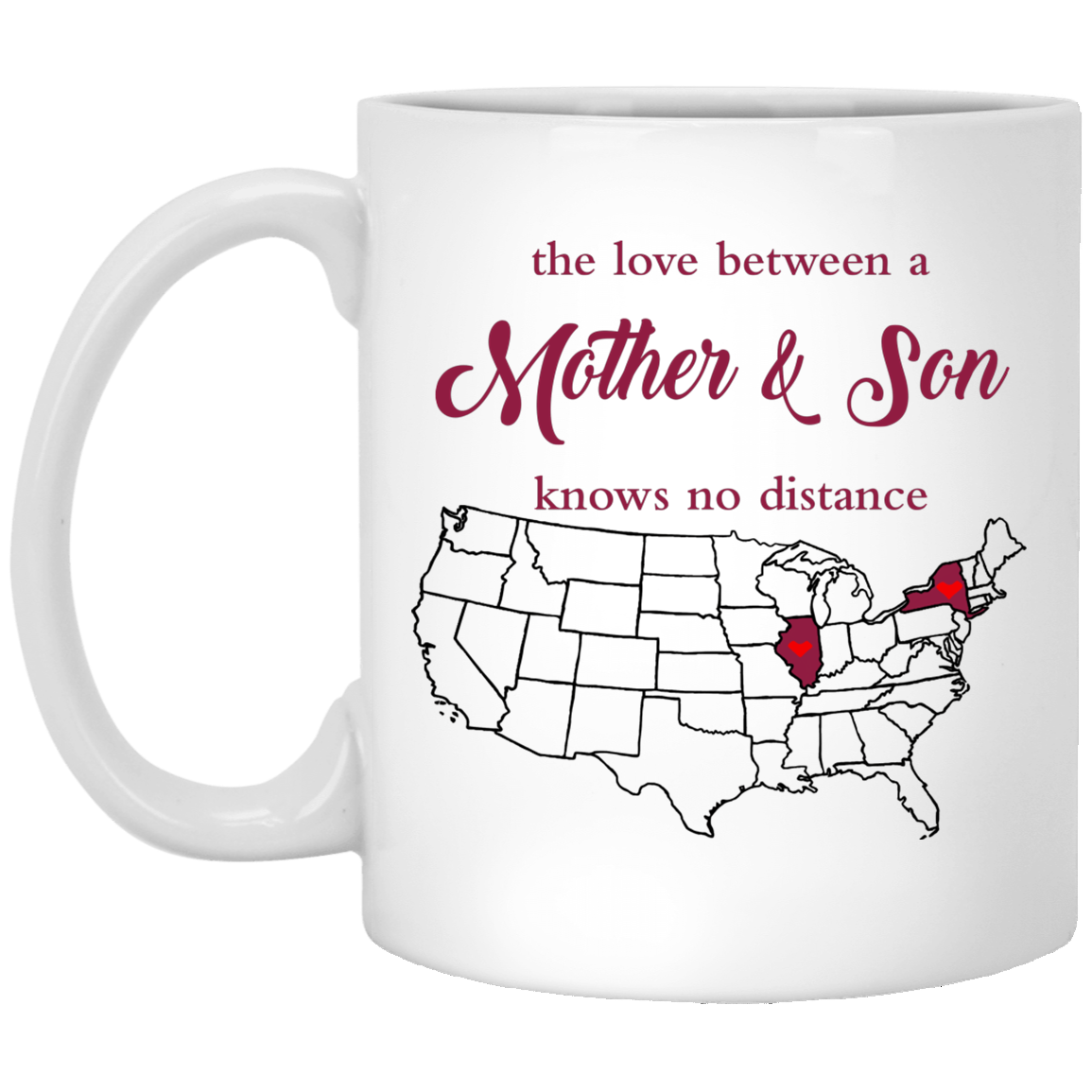 New York Illinois Mother And Son Mug - Mug Teezalo