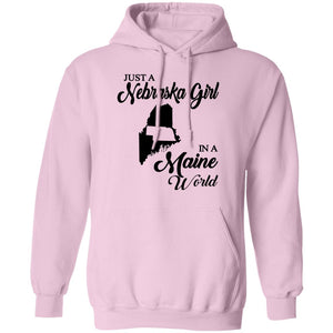 Just A Nebraska Girl In A Maine World T-Shirt - T-shirt Teezalo