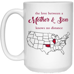 Illinois Oklahoma The Love Between Mother And Son Mug - Mug Teezalo
