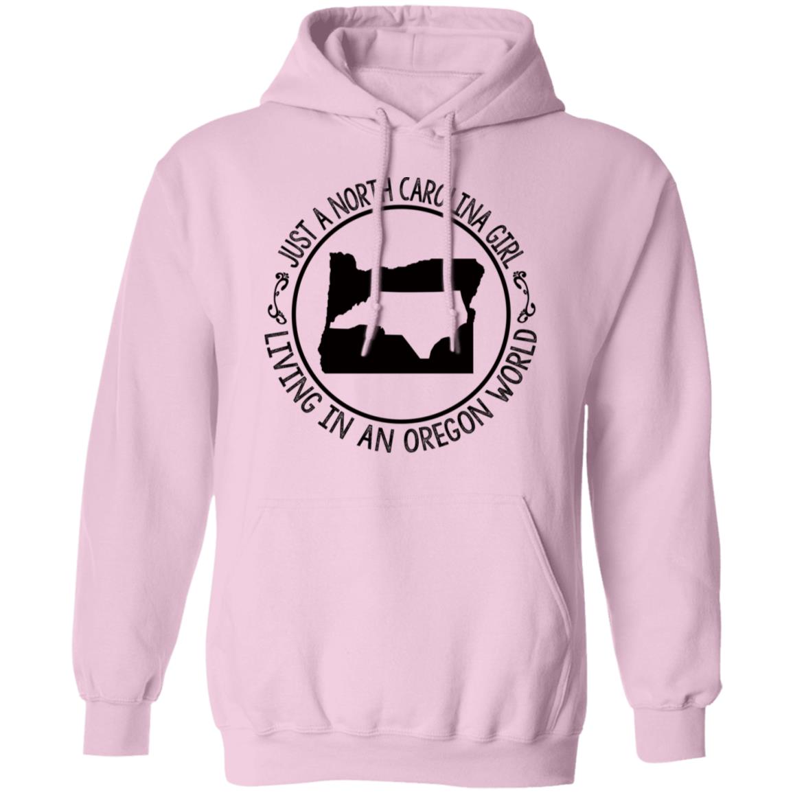 North Carolina Girl Living In Oregon World T- Shirt - T-shirt Teezalo