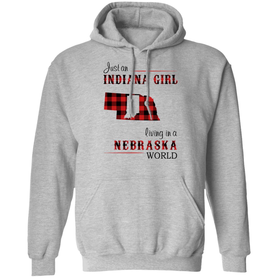 Just An Indiana Girl Living In A Nebraska World T-Shirt - T-shirt Born Live Plaid Red Teezalo