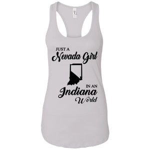 Just A Nevada Girl In An Indiana World T-Shirt - T-shirt Teezalo