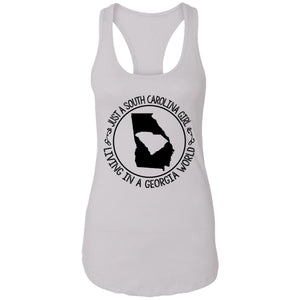 Just A South Carolina Girl Living In A Georgia World T-shirt - T-shirt Teezalo