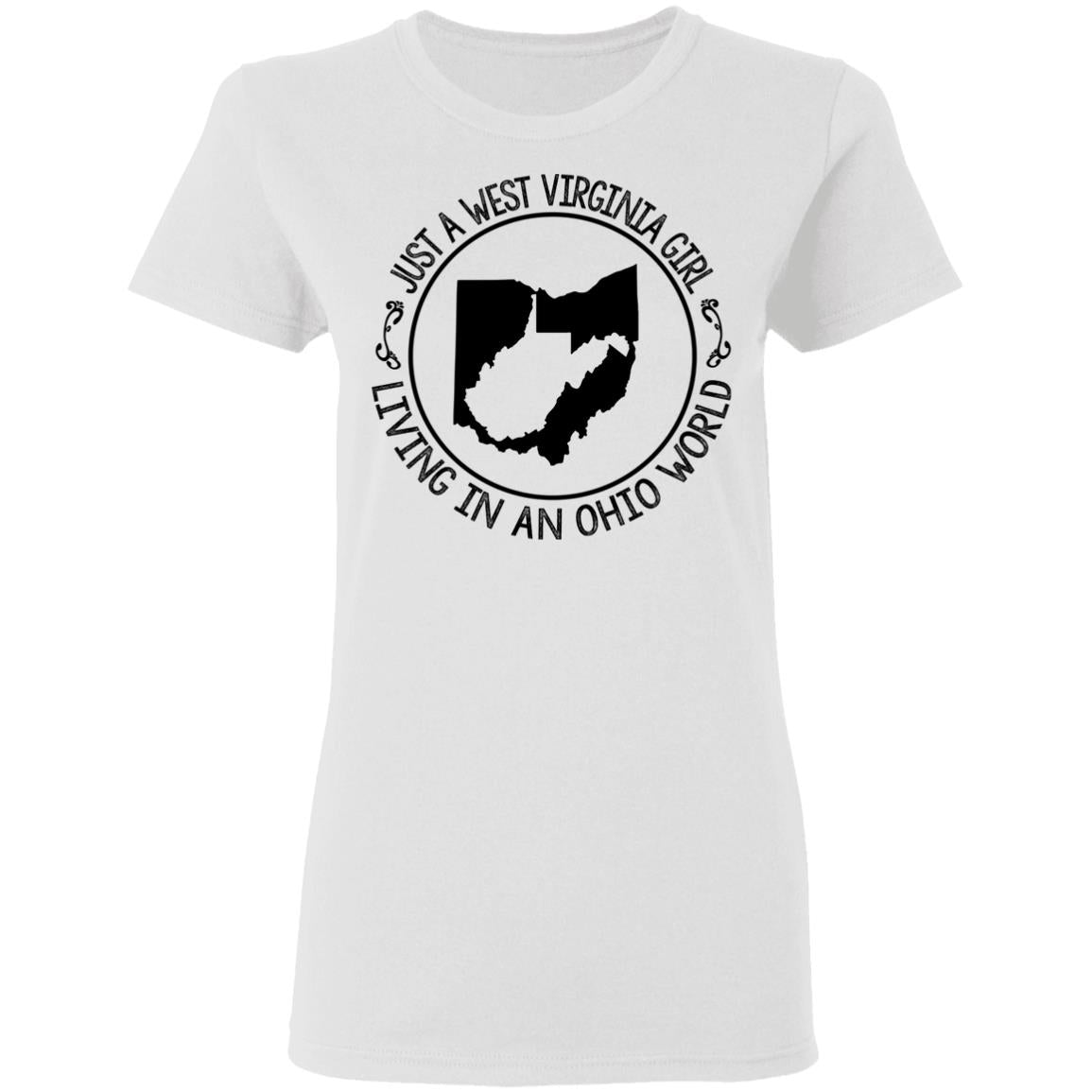 Just A West Virginia Girl Living In An Ohio World Hoodie - Hoodie Teezalo