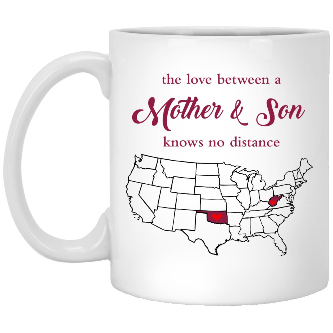 West Virginia Oklahoma The Love Between Mother And Son Mug - Mug Teezalo