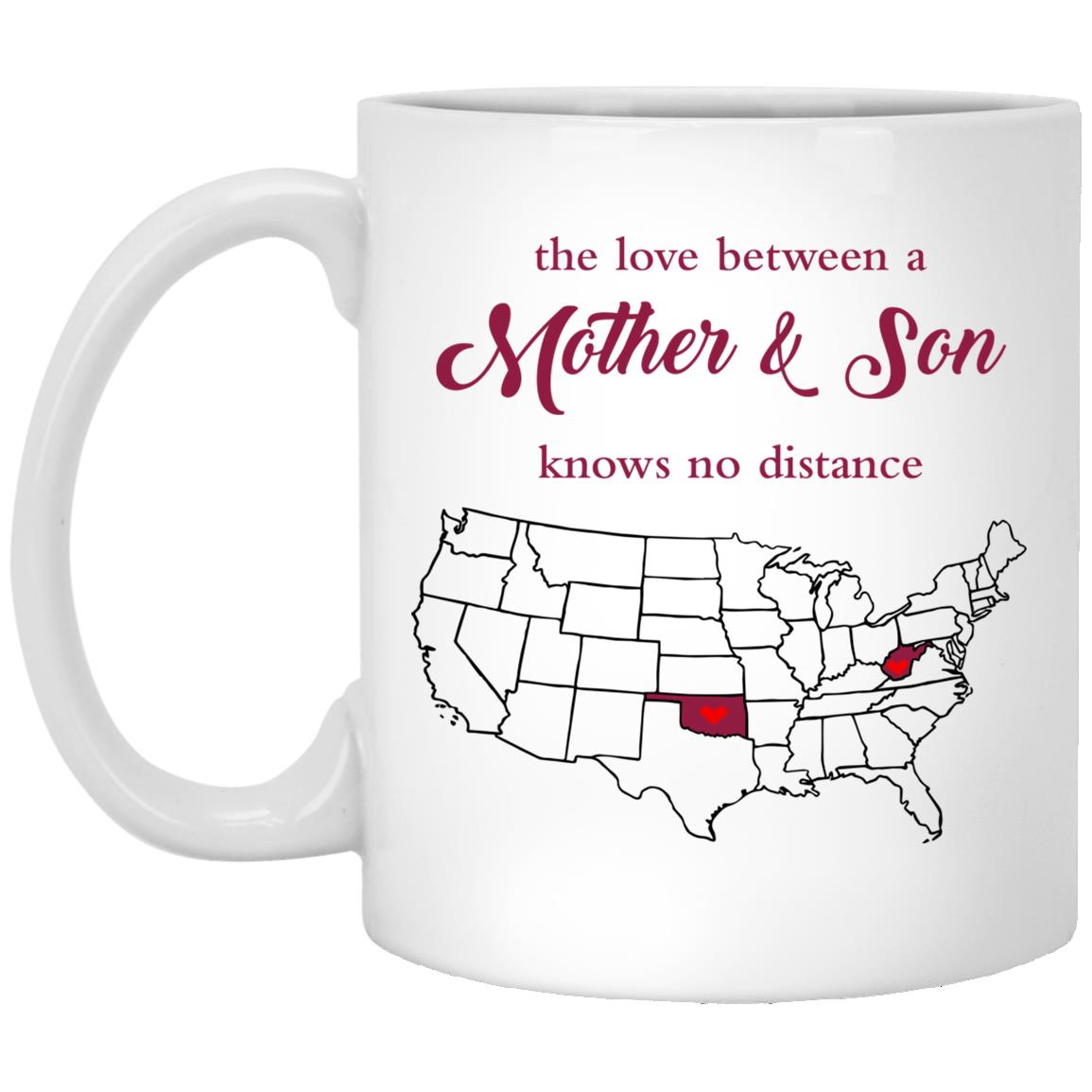 Oklahoma West Virginia The Love Between Mother And Son Mug - Mug Teezalo