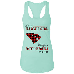 Just A Hawaii Girl Living In A South Carolina World T-Shirt - T-shirt Teezalo
