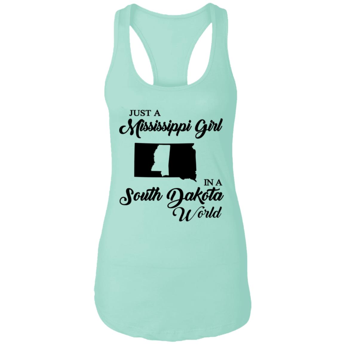 Just A Mississippi Girl In A South Dakota World T-Shirt - T-shirt Teezalo