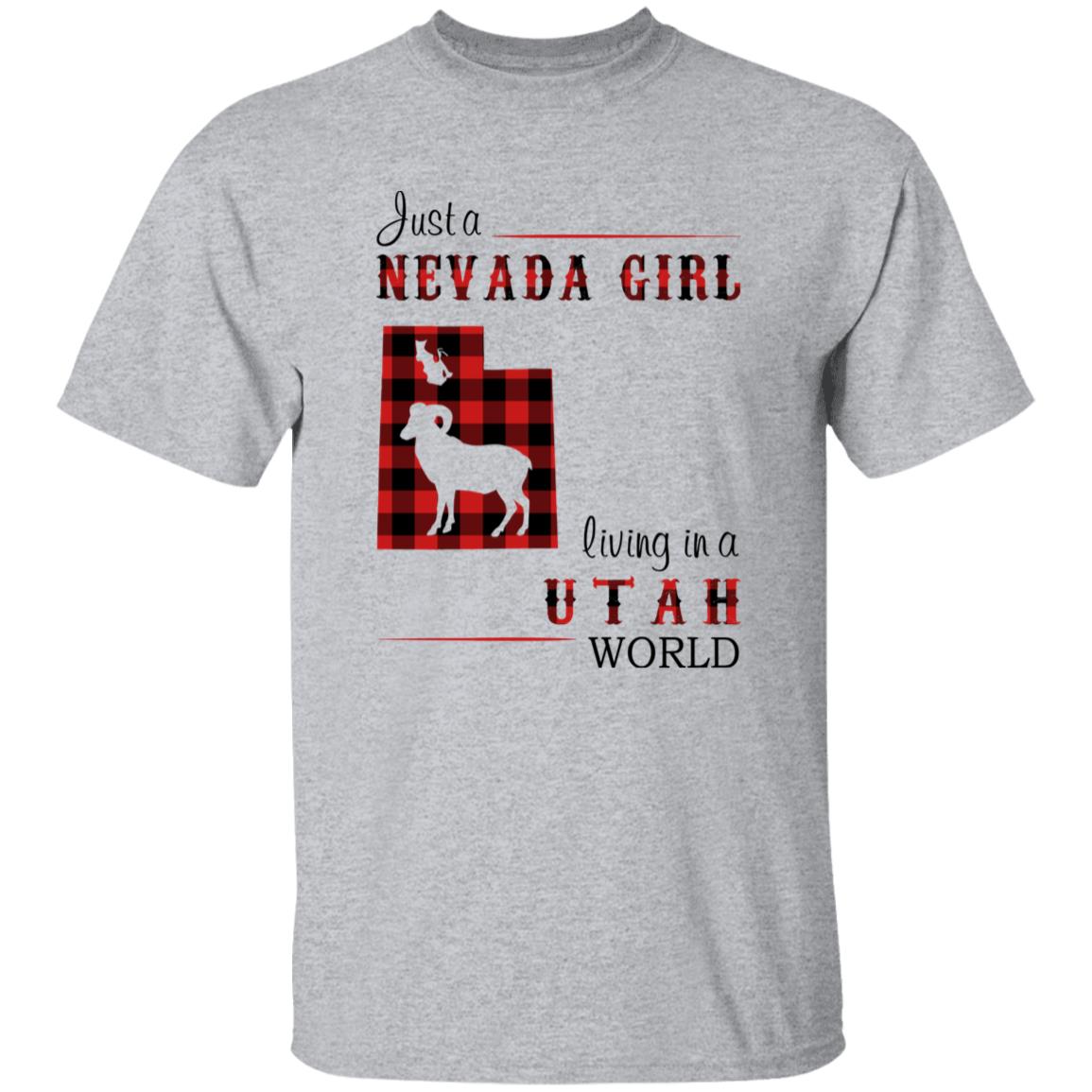 Just A Nevada Girl Living In A Utah World T-shirt - T-shirt Born Live Plaid Red Teezalo