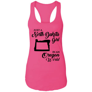 Just A North Dakota Girl In An Oregon World T Shirt - T-shirt Teezalo