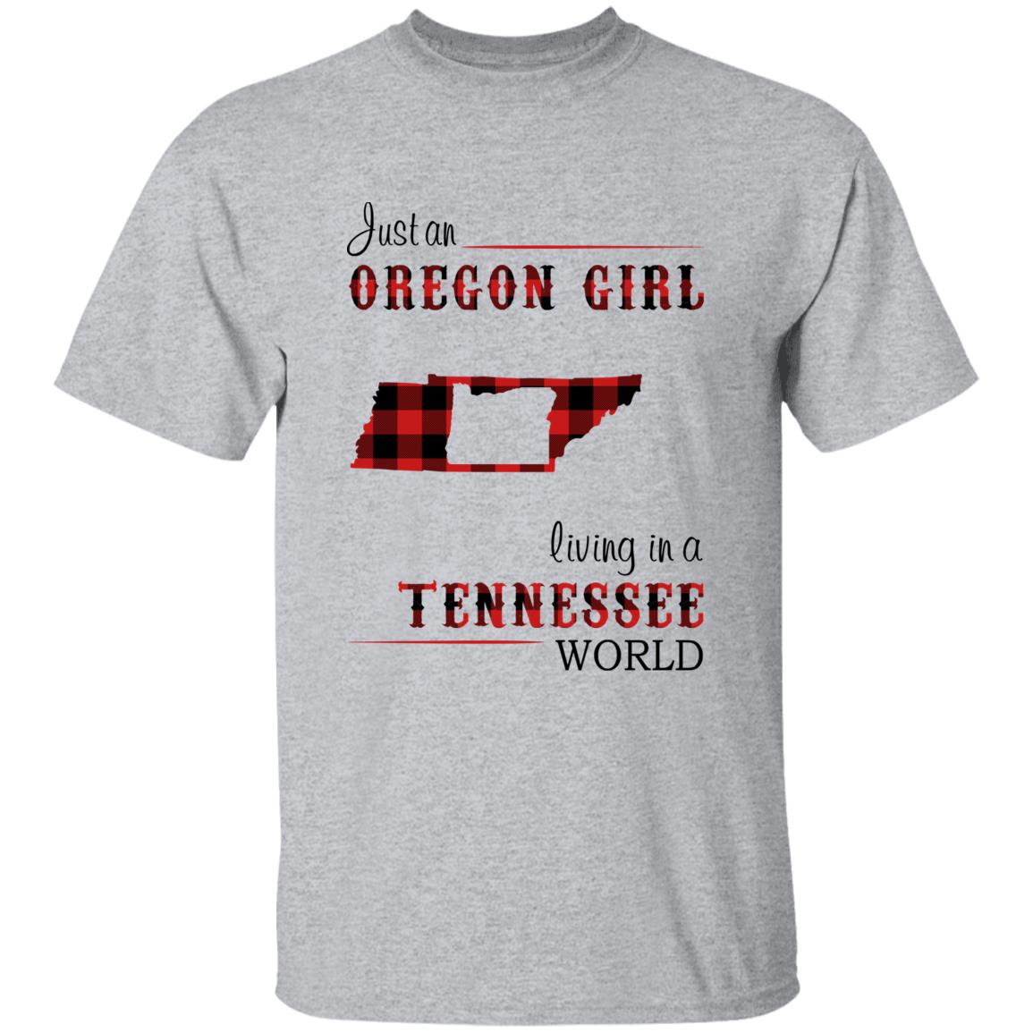 Just An Oregon Girl Living In A Tennessee World T-shirt - T-shirt Born Live Plaid Red Teezalo