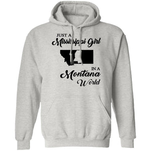 Just A Mississippi Girl In A Montana World T-Shirt - T-shirt Teezalo