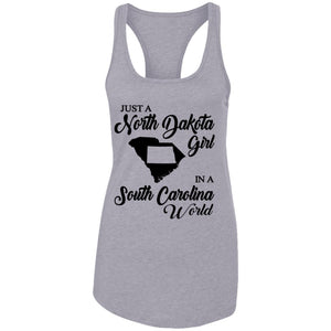 Just A North Dakota Girl In A South Carolina World T Shirt - T-shirt Teezalo