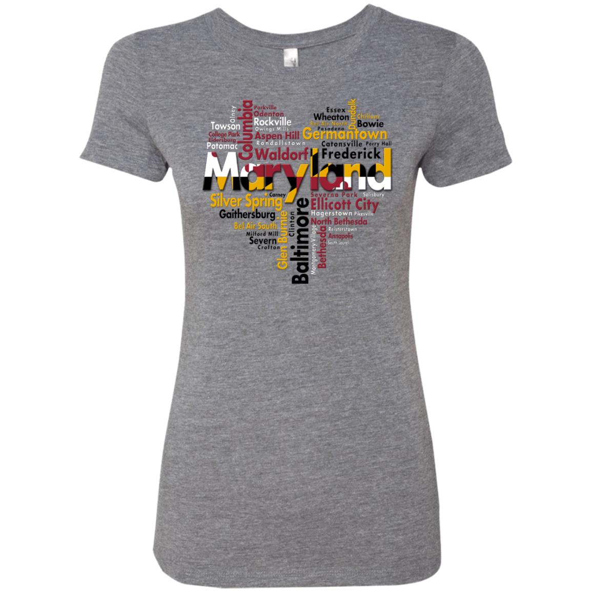 Maryland Cities Heart T-Shirt - T-shirt Teezalo