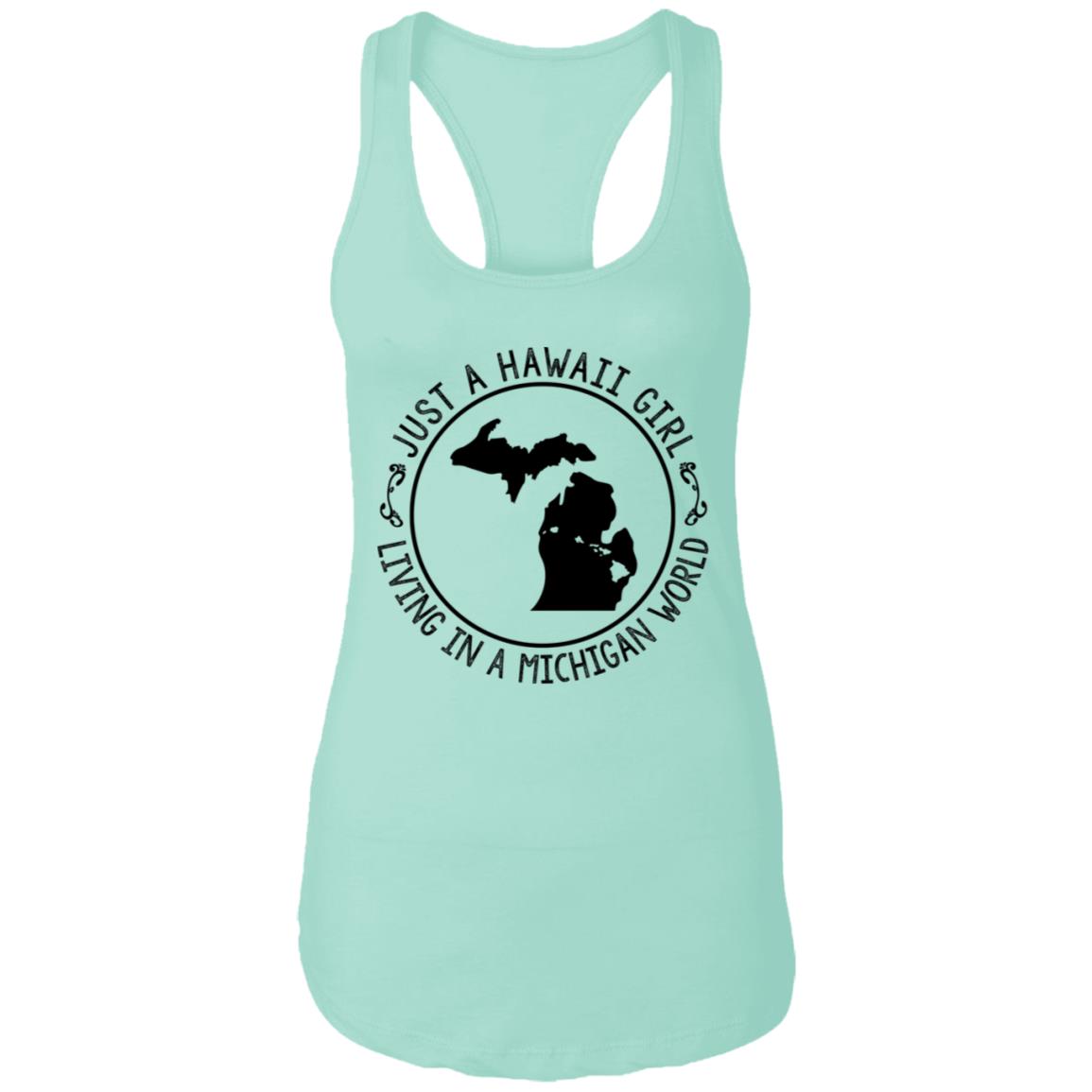 Just A Hawaii Girl Living In A Michigan World Hoodie - Hoodie Teezalo