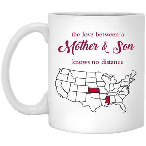 Kansas Mississippi The Love Between Mother And Son Mug - Mug Teezalo