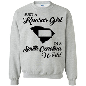 Just A Kansas Girl In A South Carolina World T-Shirt - T-shirt Teezalo