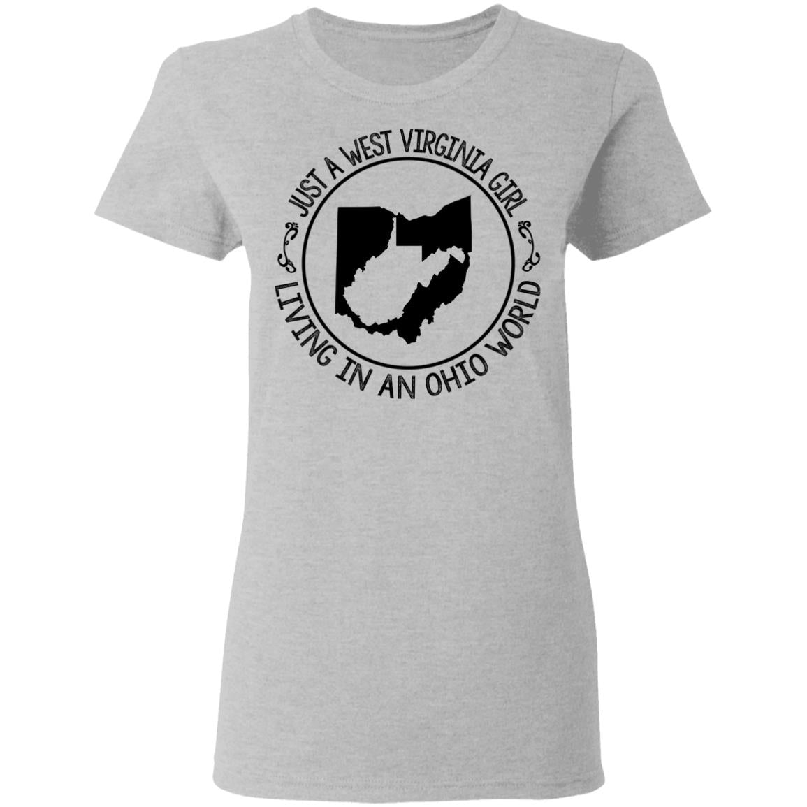 Just A West Virginia Girl Living In An Ohio World Hoodie - Hoodie Teezalo