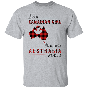 Just A Canadian Girl Living In A Australian World T-Shirt - T-shirt Teezalo