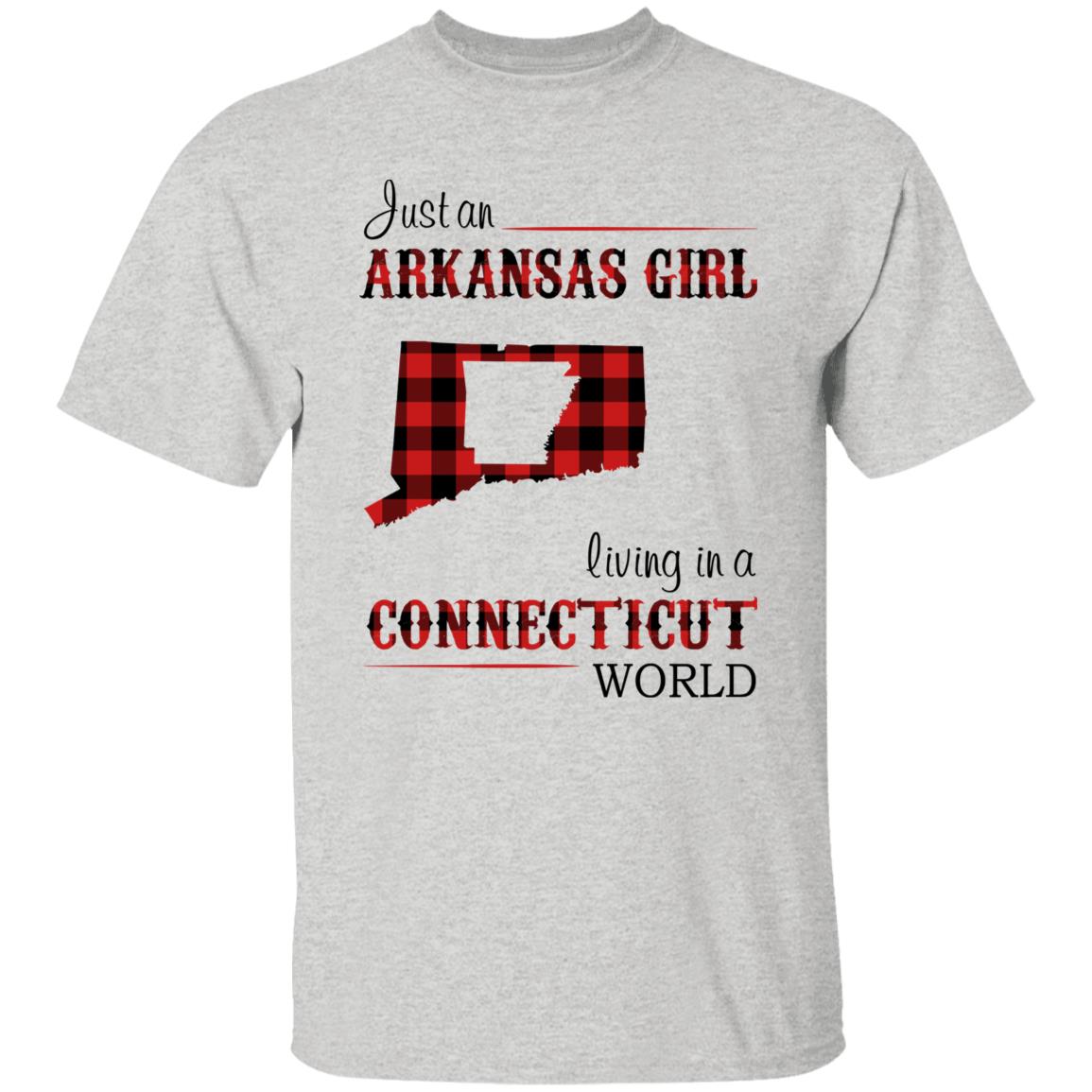 Just An Arkansas Girl Living In A Connecticut World T-shirt - T-shirt Born Live Plaid Red Teezalo