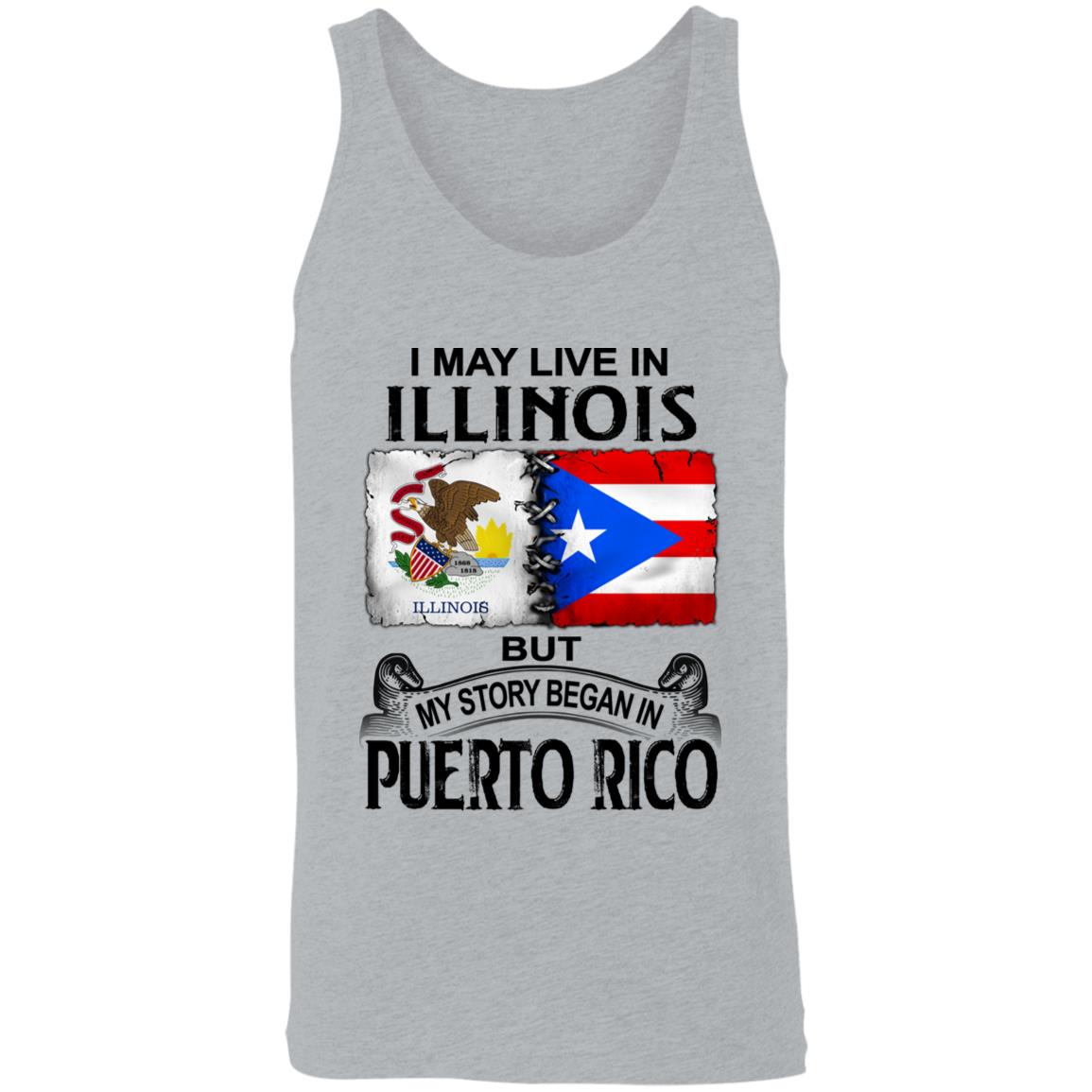 I Live In Illinois But My Story Began In Puerto Rico T Shirt - T-shirt Teezalo