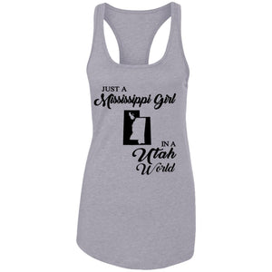 Just A Mississippi Girl In A Utah World T-Shirt - T-shirt Teezalo