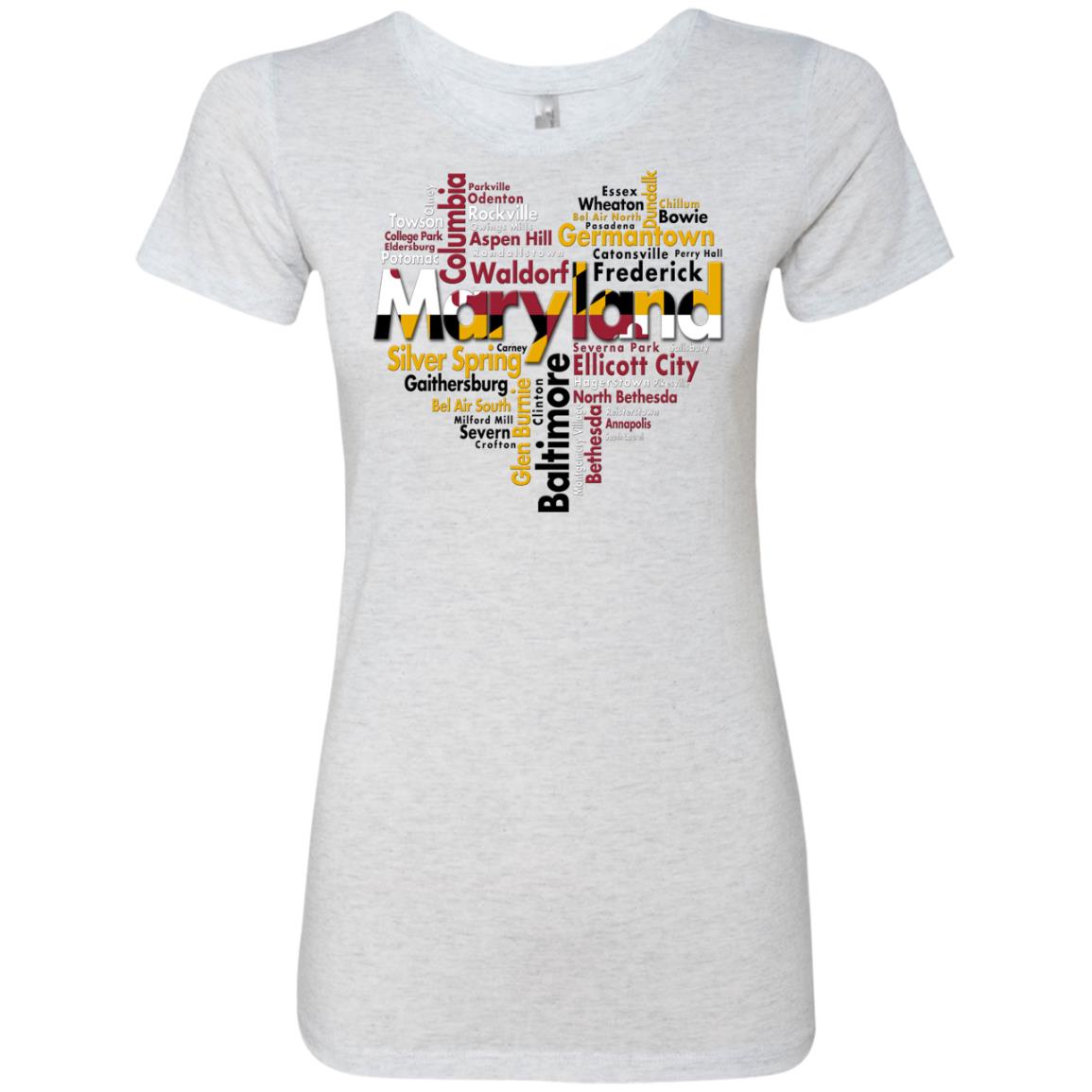 Maryland Cities Heart T-Shirt - T-shirt Teezalo