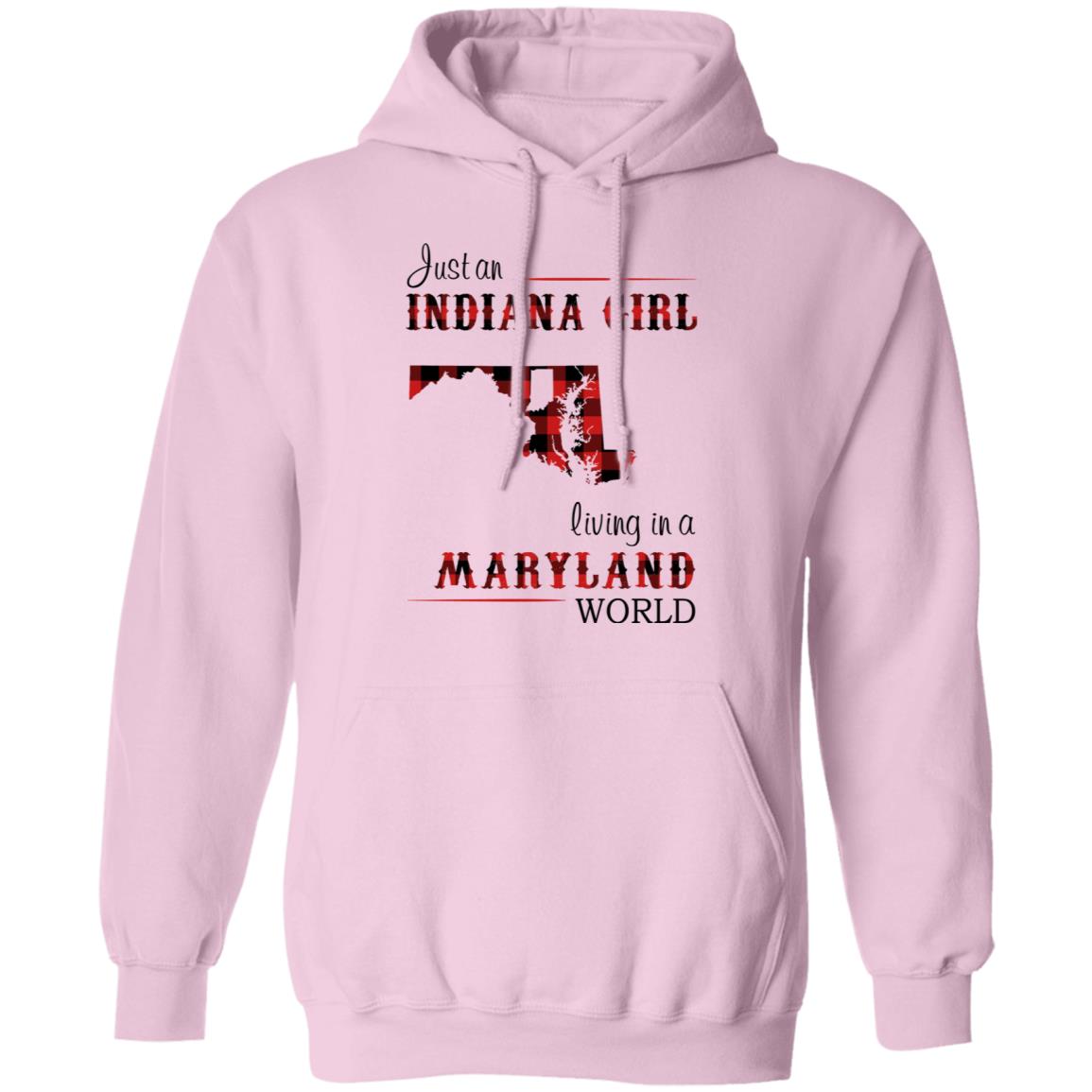Just An Indiana Girl Living In A Maryland World T-Shirt - T-shirt Born Live Plaid Red Teezalo