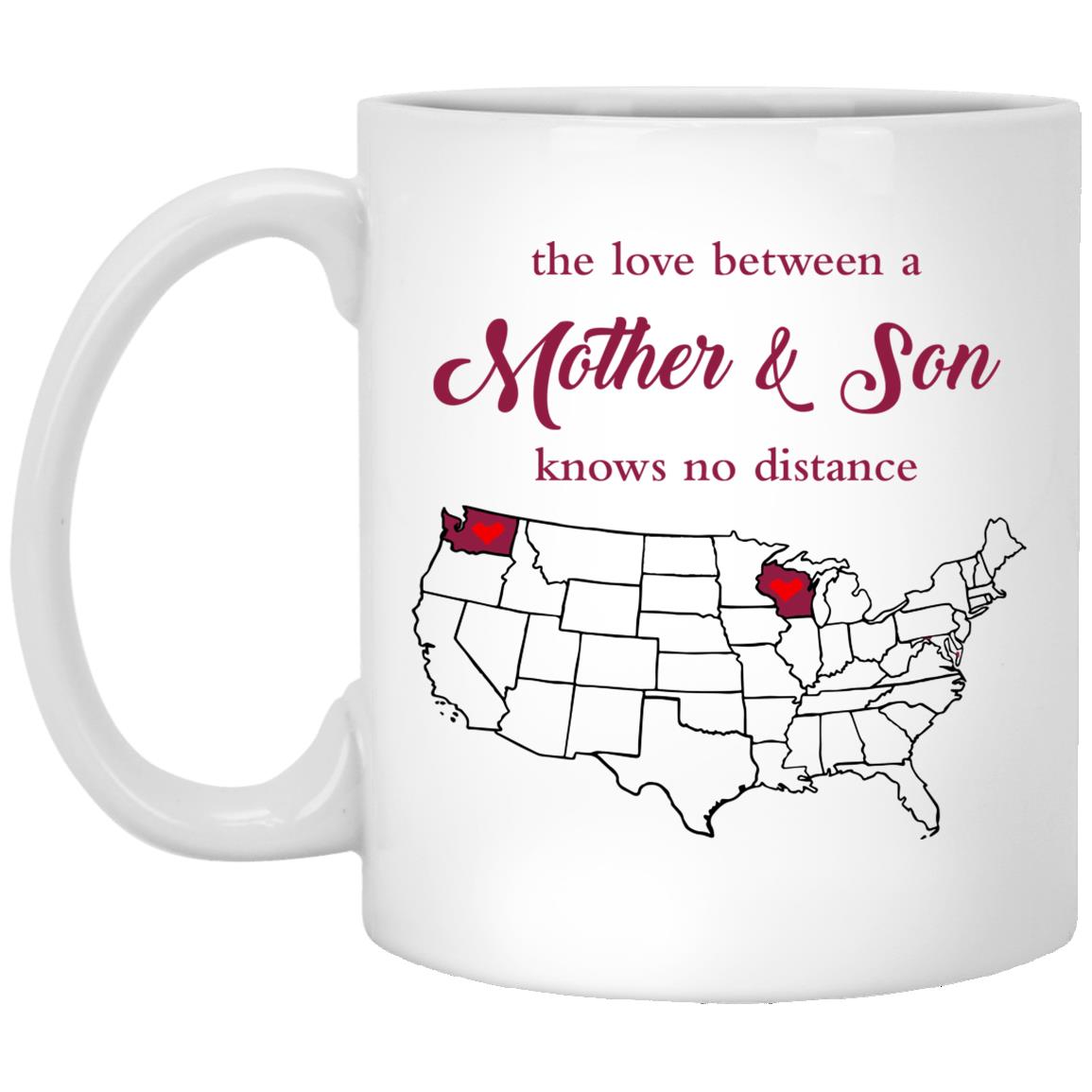 Wisconsin Washington The Love Between Mother And Son Mug - Mug Teezalo