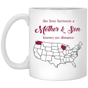 Wisconsin Washington The Love Between Mother And Son Mug - Mug Teezalo