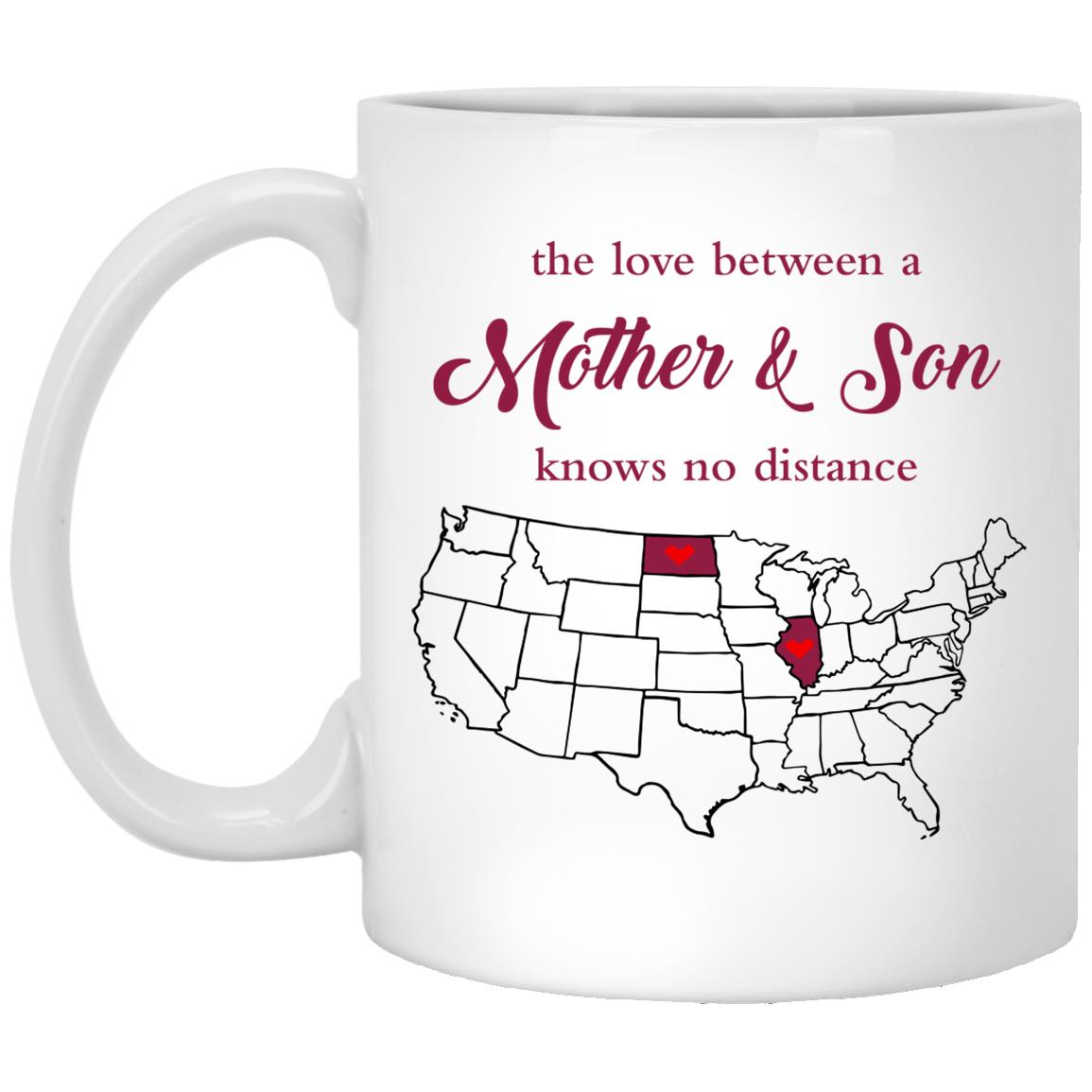 North Dakota Illinois The Love Between Mother And Son Mug - Mug Teezalo