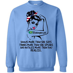 Washington Girl Knows More Than She Says Hoodie - Hoodie Teezalo