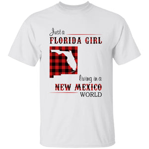 Just A Florida Girl Living In A New Mexico World T-shirt - T-shirt Born Live Plaid Red Teezalo