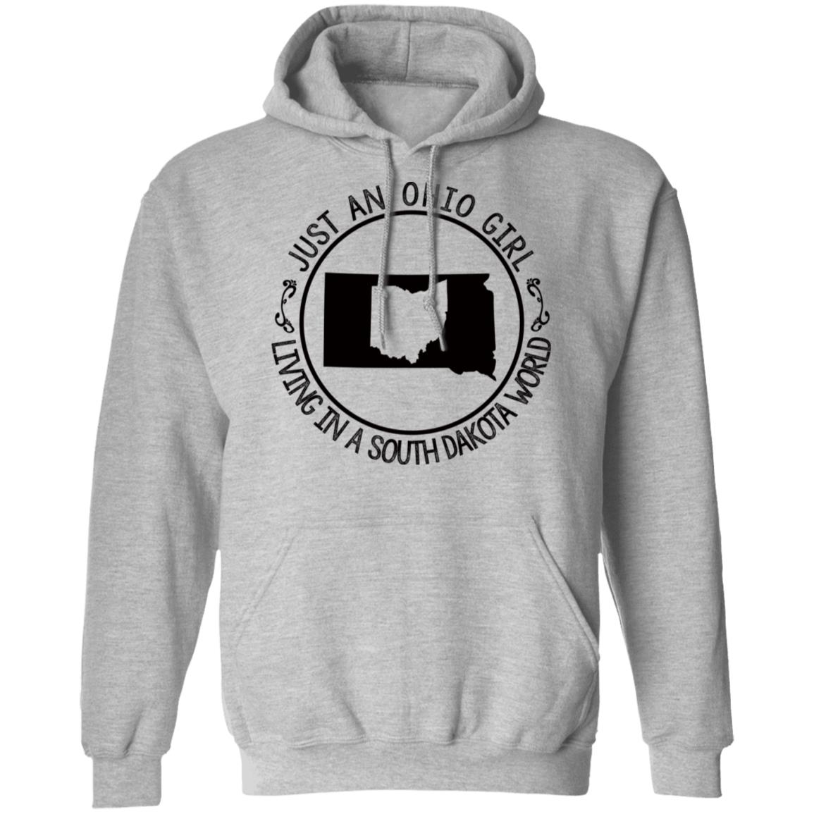 Ohio Girl In South Dakota World Hoodie - Hoodie Teezalo