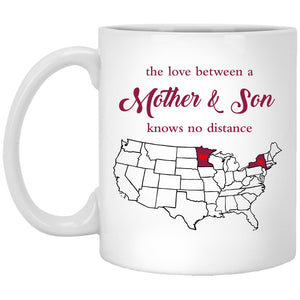 Minnesota New York The Love Between Mother And Son Mug - Mug Teezalo