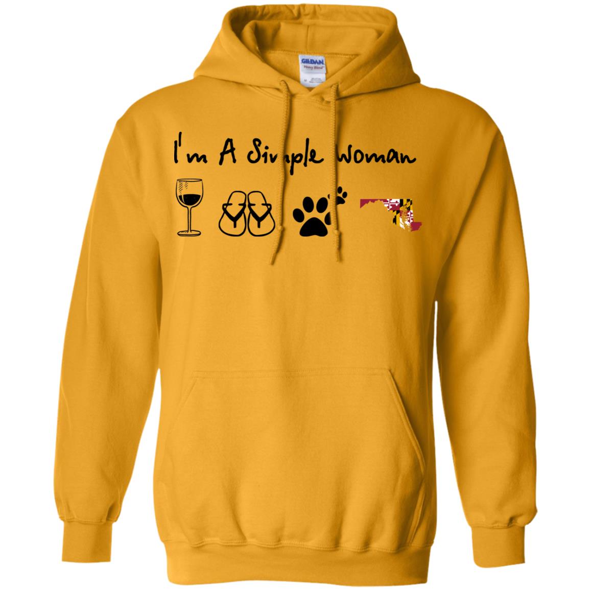 I'm A Simple Maryland Woman Hoodie - Hoodie Teezalo