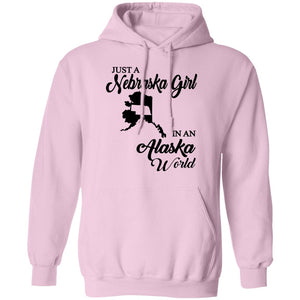 Just A Nebraska Girl In An Alaska World T-Shirt - T-shirt Teezalo