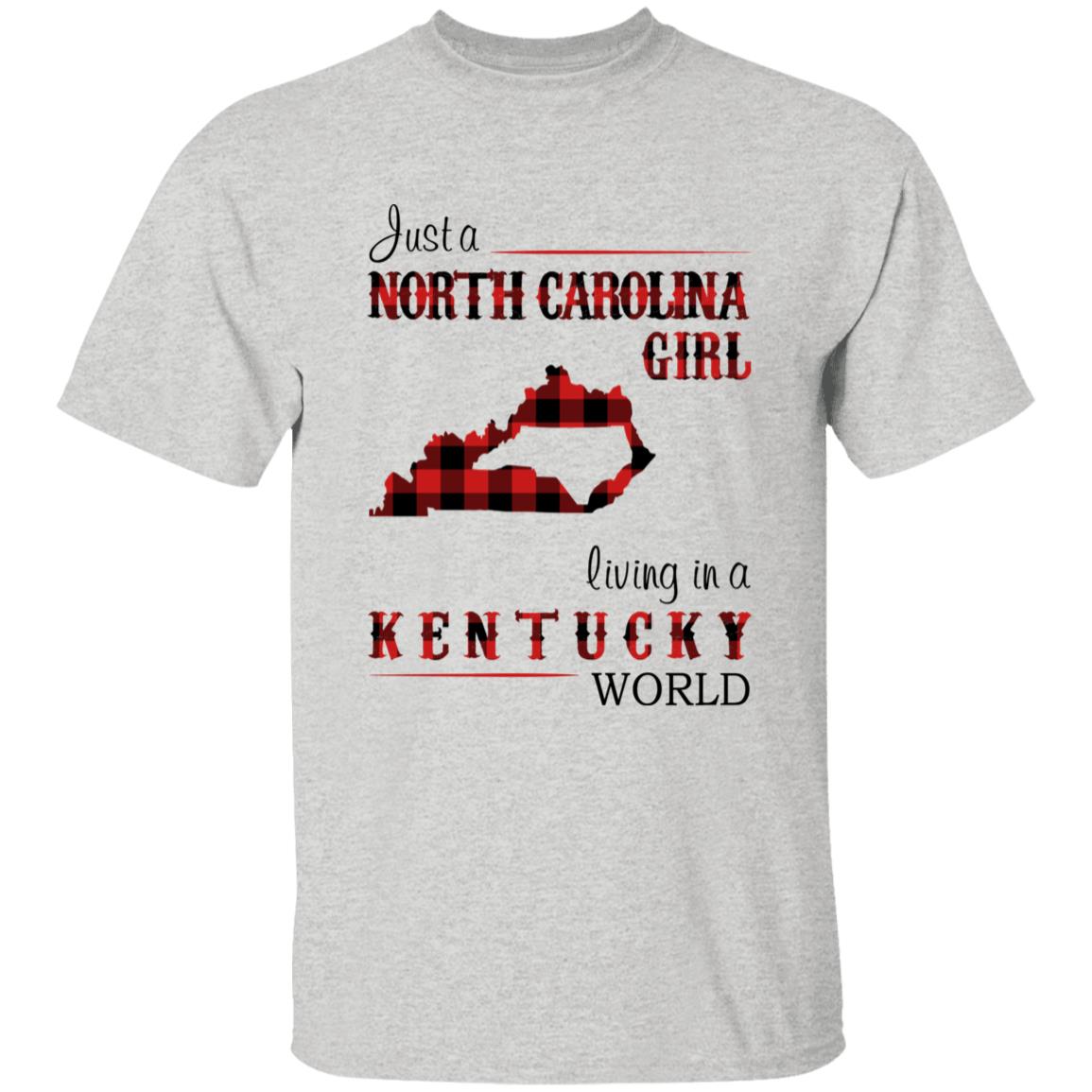 Just A North Carolina Girl Living In A Kentucky World T-shirt - T-shirt Born Live Plaid Red Teezalo