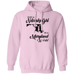 Just A Nebraska Girl In A Maryland World T-Shirt - T-shirt Teezalo