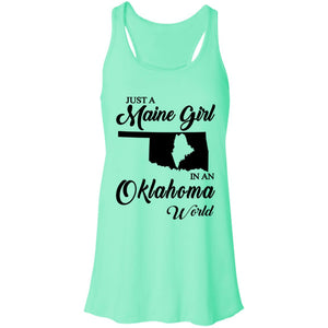 Just A Maine Girl In An Oklahoma World T-Shirt - T-shirt Teezalo