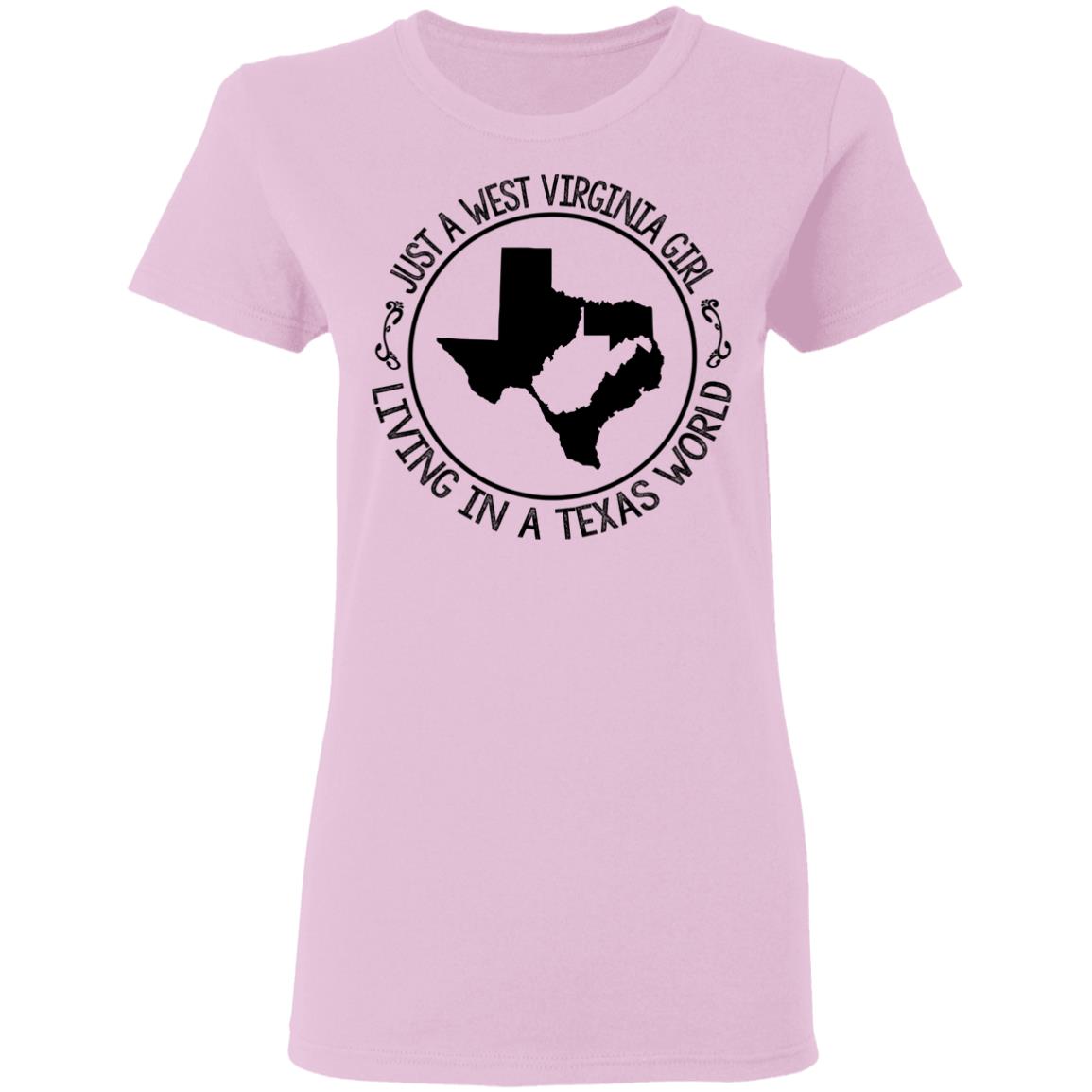 Just A West Virginia Girl Living In A Texas World Hoodie - Hoodie Teezalo