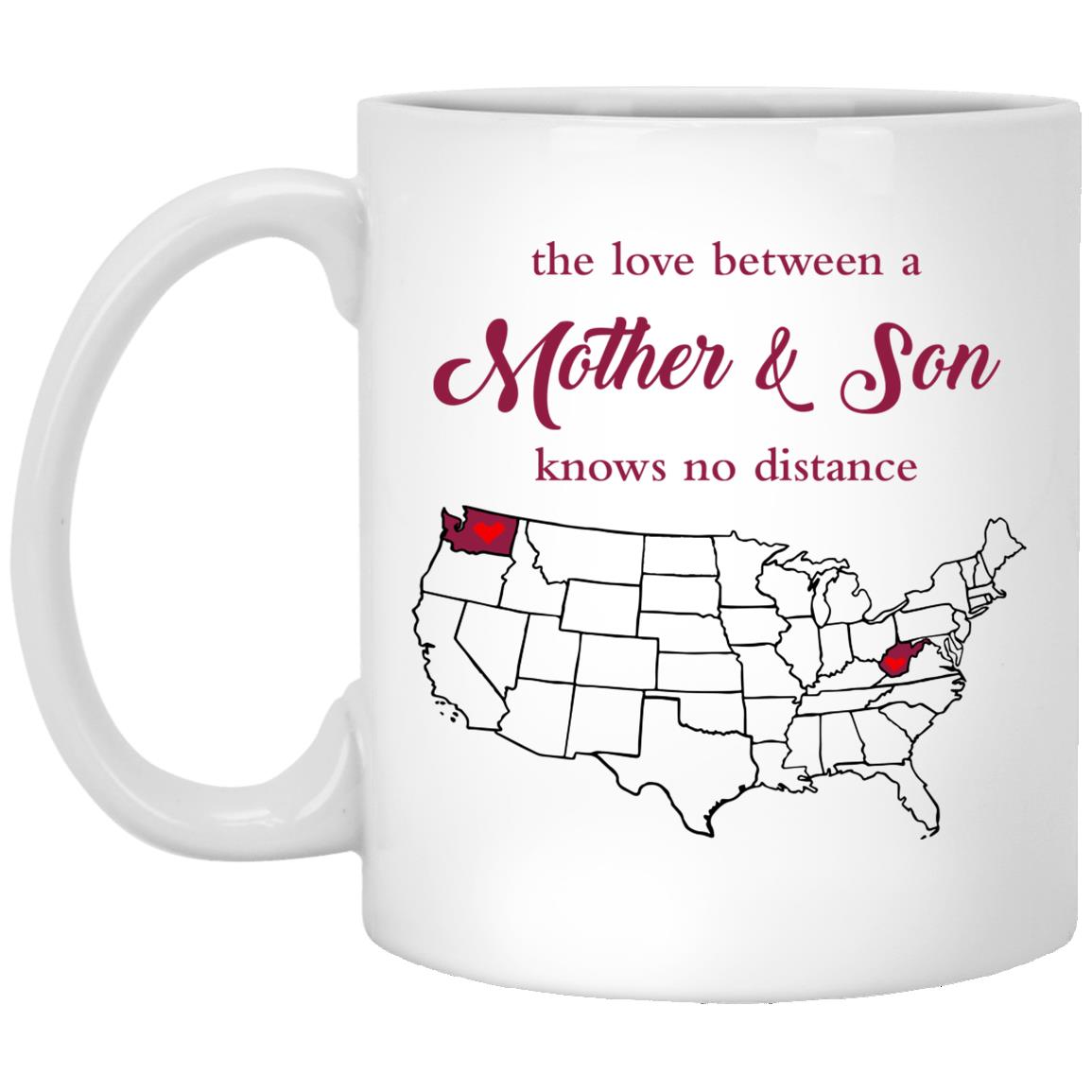 West Virginia Washington The Love Between Mother And Son Mug - Mug Teezalo