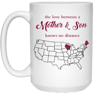 Maine Wisconsin The Love Between Mother And Son Mug - Mug Teezalo