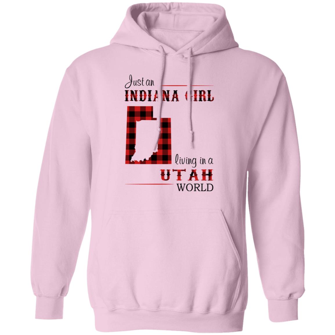 Just An Indiana Girl Living In A Utah World T-Shirt - T-shirt Born Live Plaid Red Teezalo