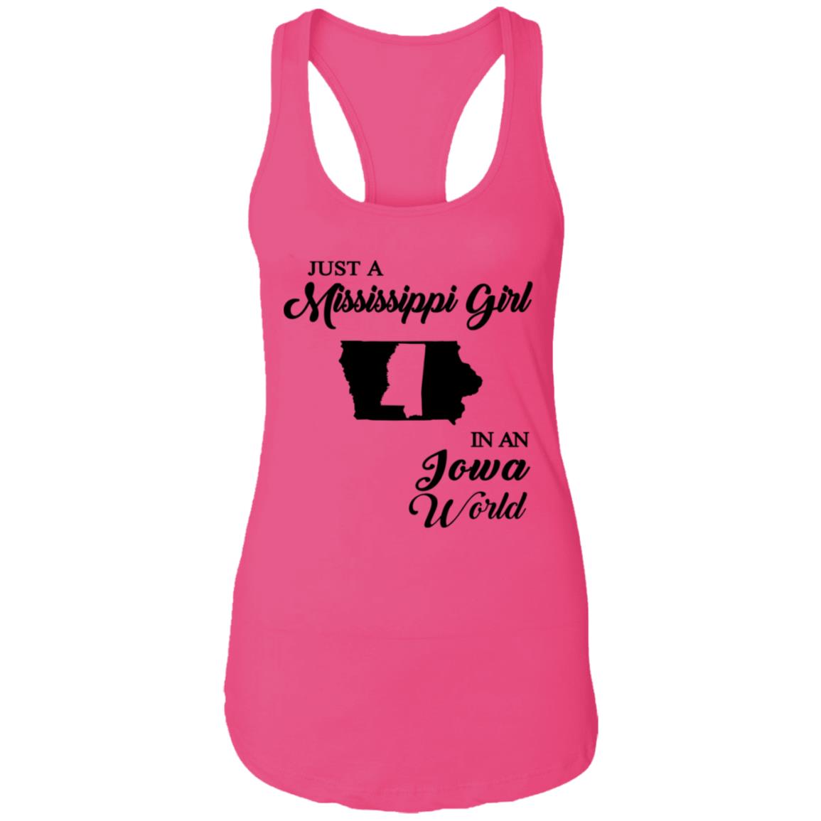 Just A Mississippi Girl In An Iowa World T-Shirt - T-shirt Teezalo