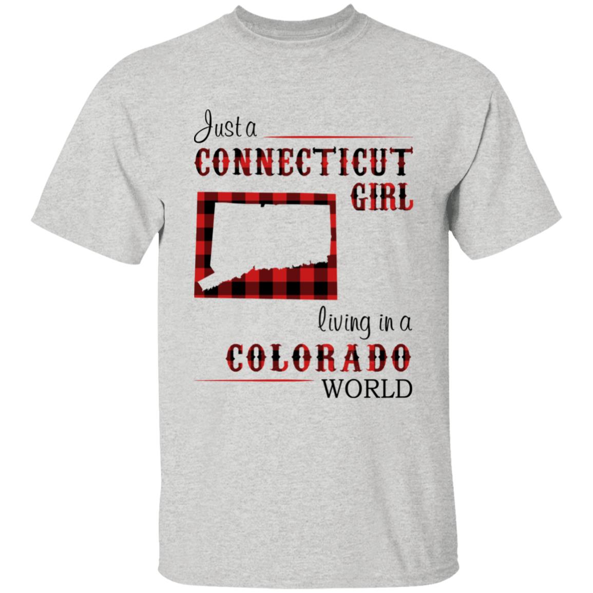 Just A Connecticut Girl Living In A Colorado World T-shirt - T-shirt Born Live Plaid Red Teezalo