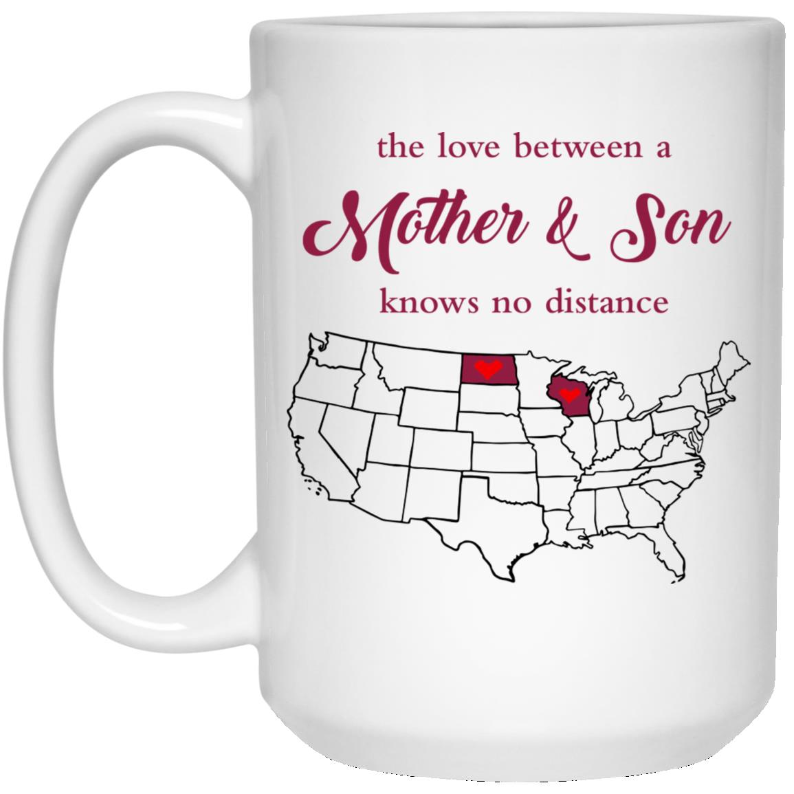Wisconsin North Dakota The Love Between Mother And Son Mug - Mug Teezalo