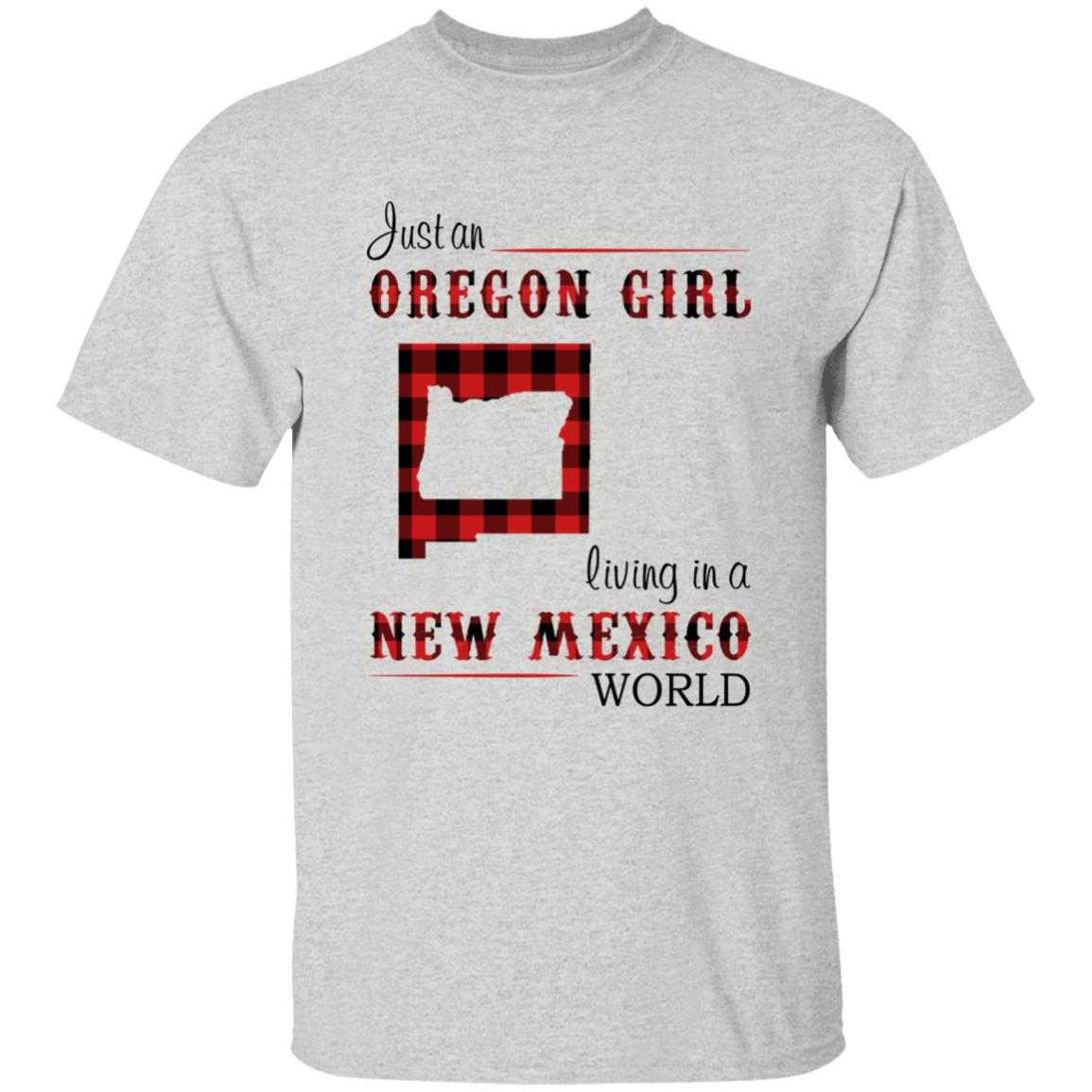 Just An Oregon Girl Living In A New Mexico World T-shirt - T-shirt Born Live Plaid Red Teezalo