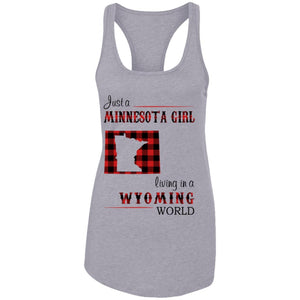 Just A Minnesota Girl Living In A Wyoming World T Shirt - T-shirt Teezalo