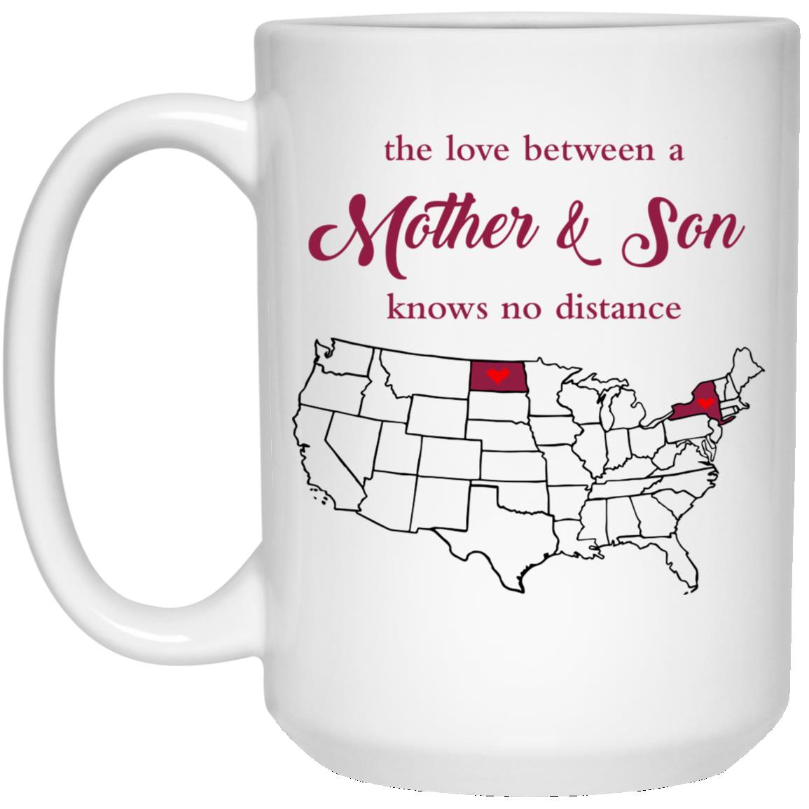 North Dakota New York	The Love Between Mother And Son Mug - Mug Teezalo